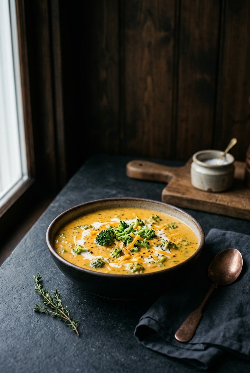 crockpot broccoli cheese soup featured image