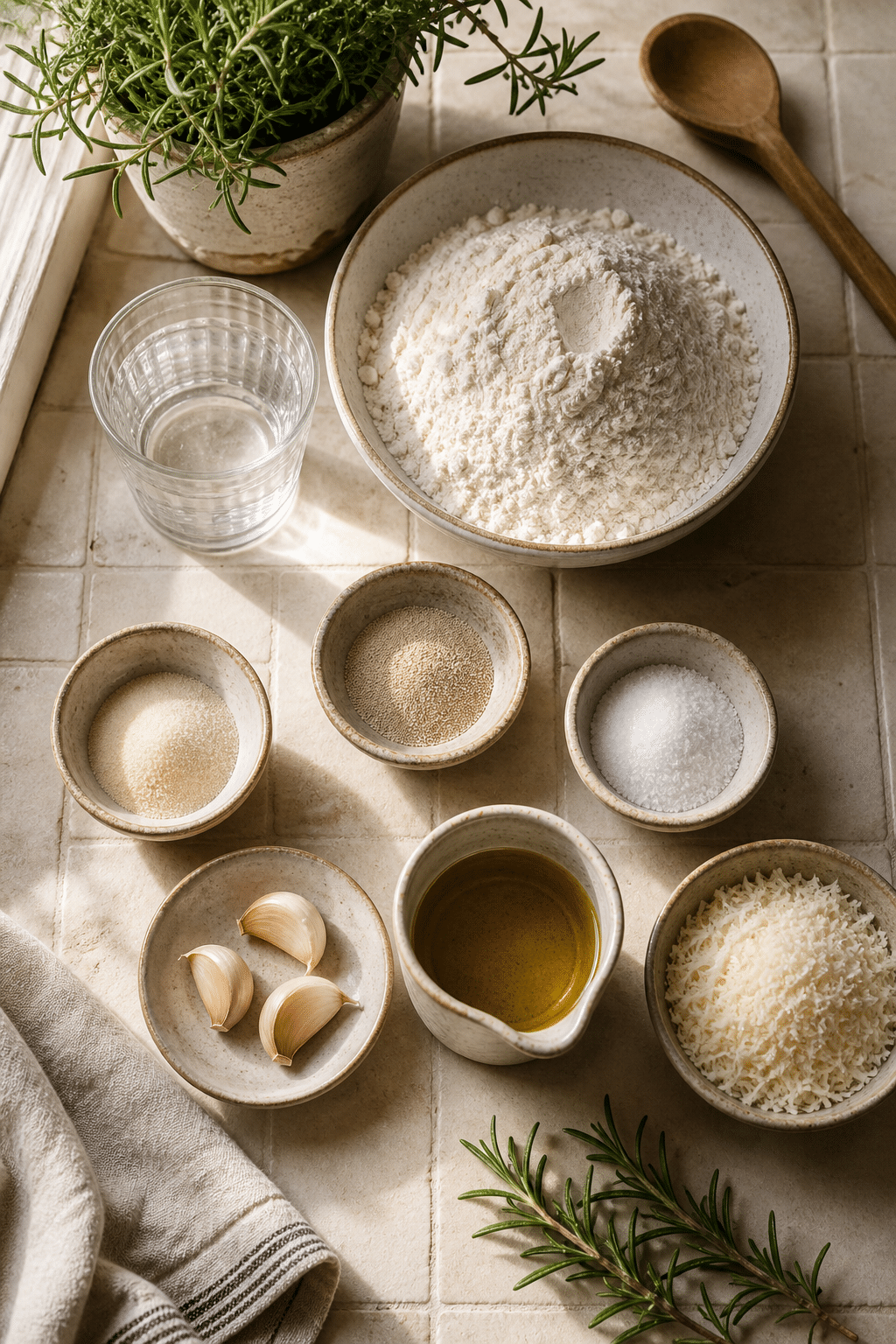 garlic parmesan focaccia bread ingredients
