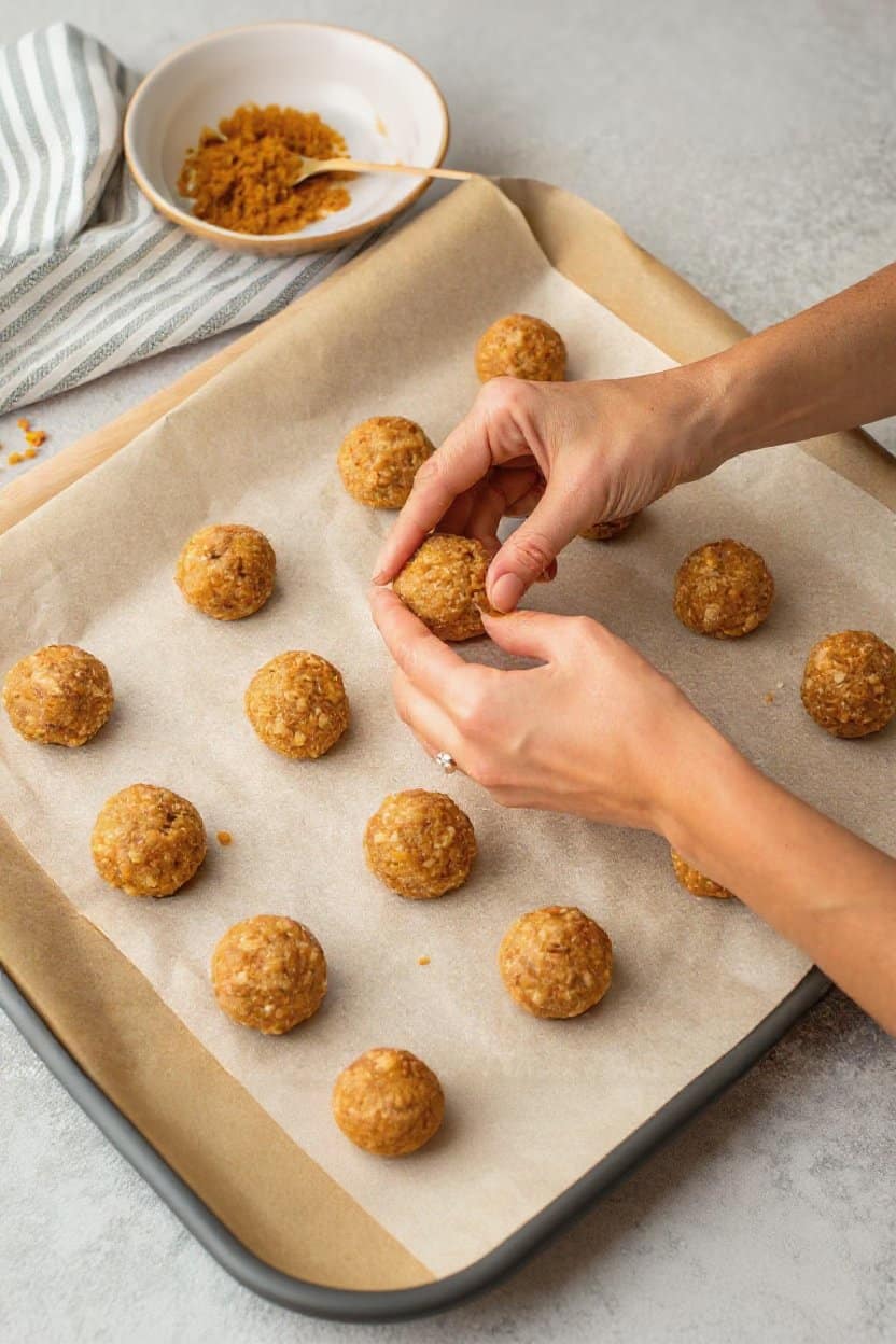 Preparation step for pumpkin spice energy bites