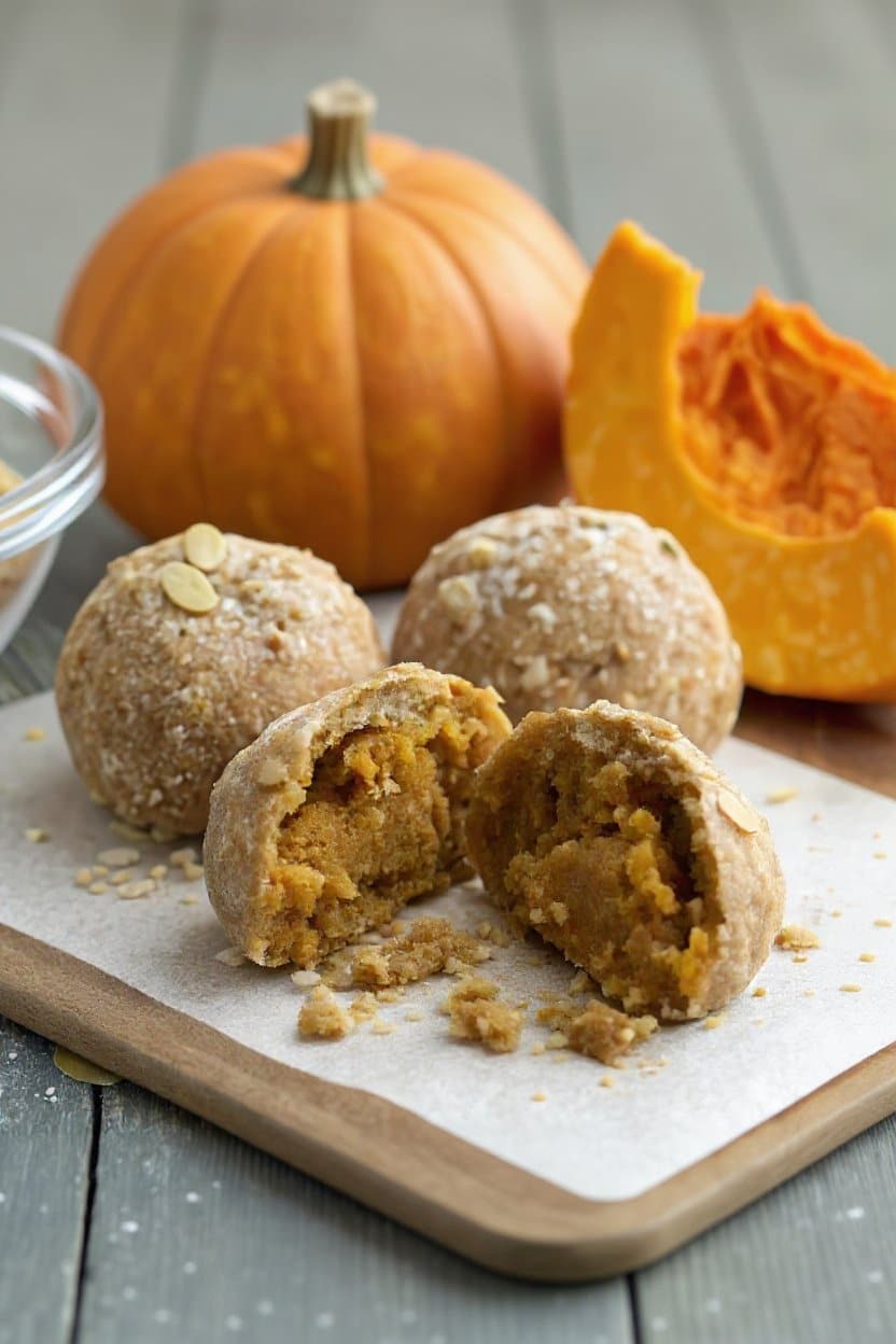 Finished pumpkin spice energy bites