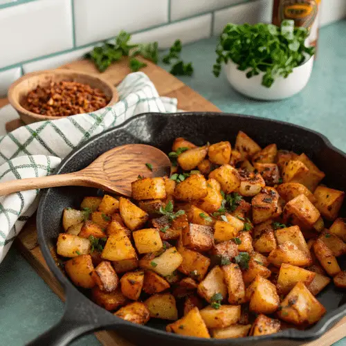 Crispy Skillet Breakfast Potatoes in 25 Minutes finished dish