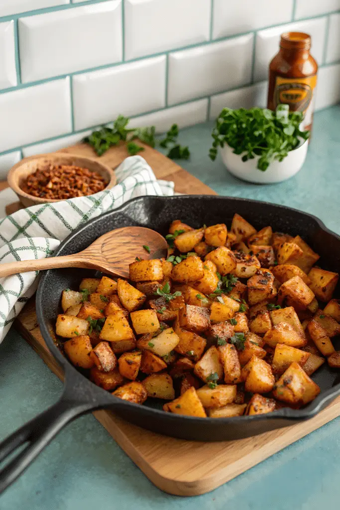 Crispy Skillet Breakfast Potatoes in 25 Minutes finished dish