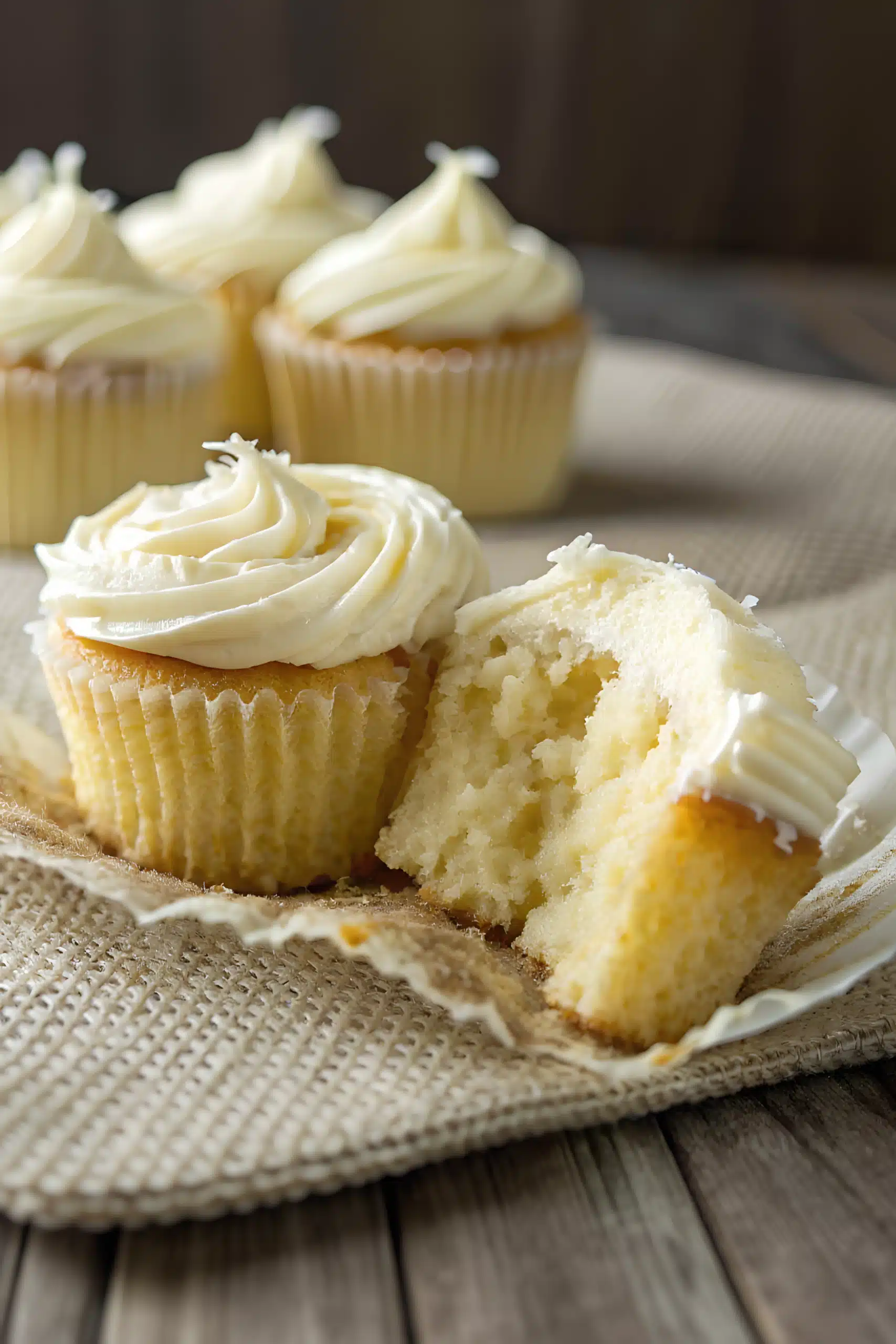 Finished vanilla bean cupcakes