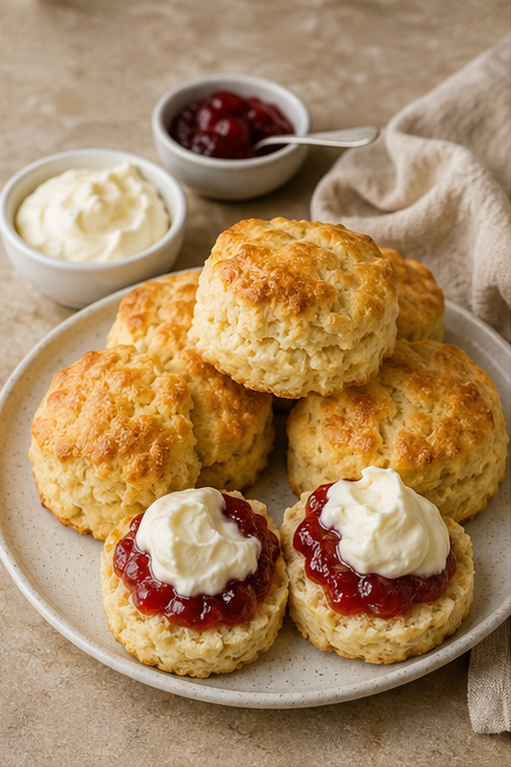 3 ingredient scones ready to serve