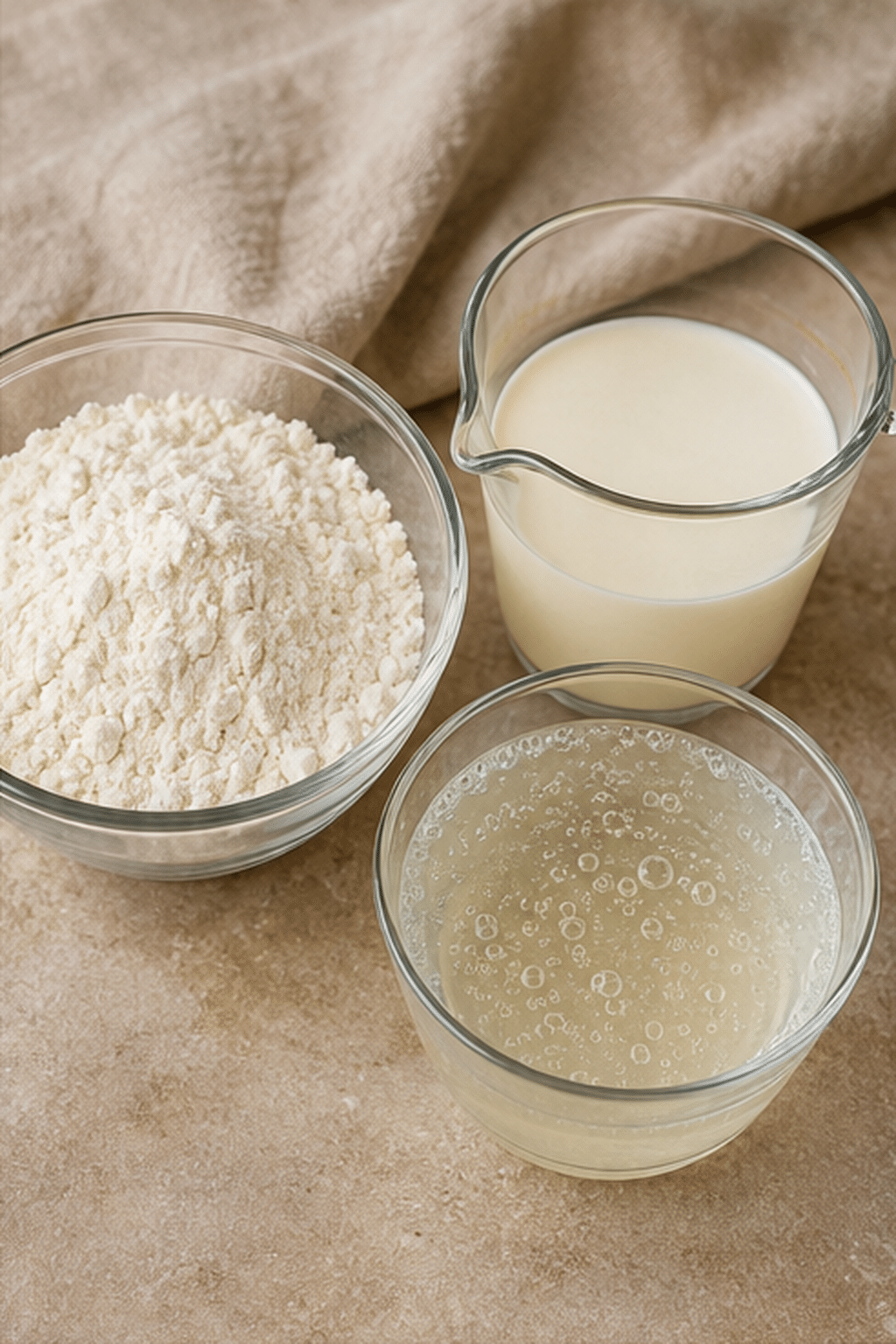 Ingredients measured for 3 ingredient scones