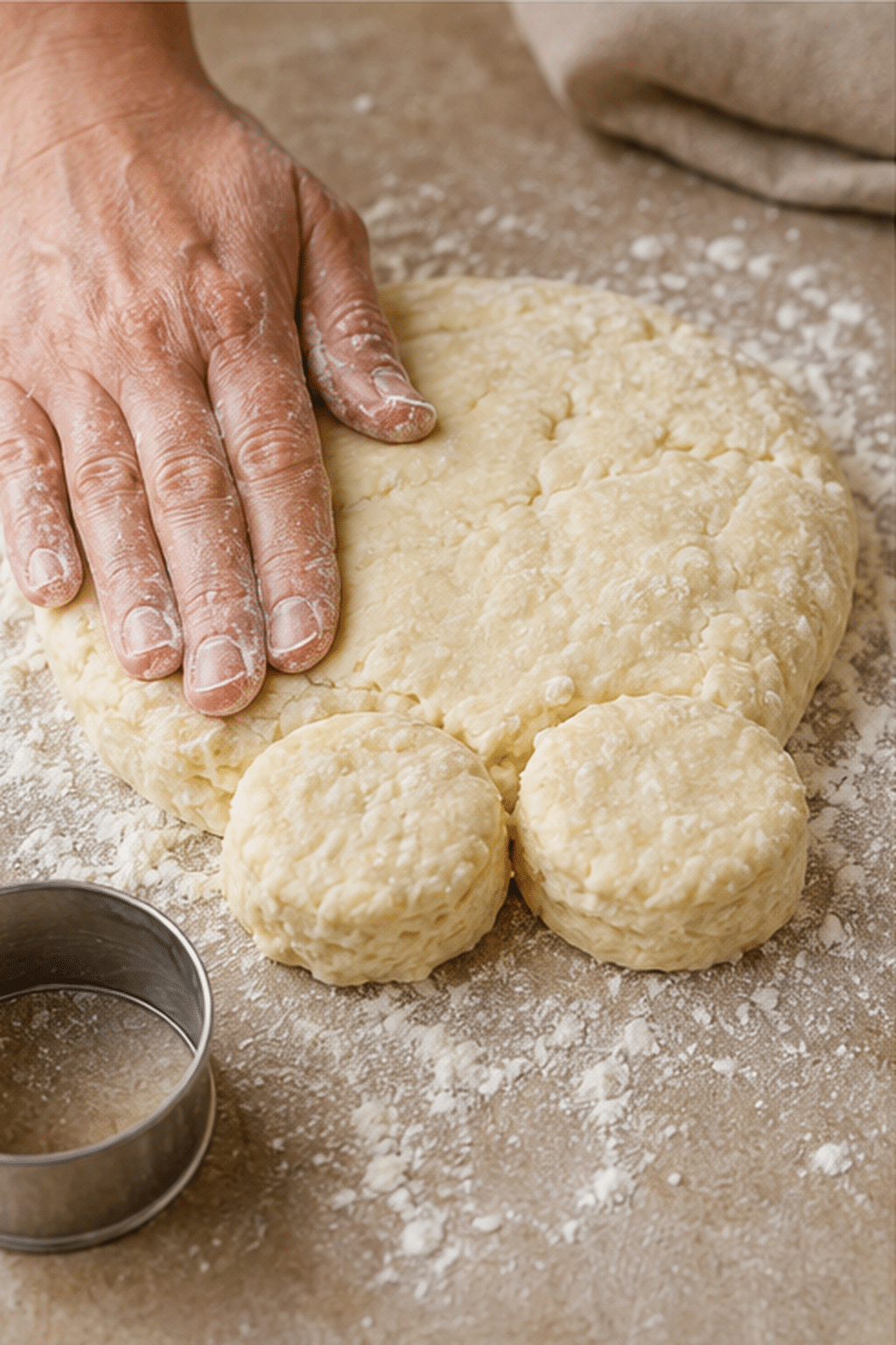 Preparing 3 ingredient scones step by step