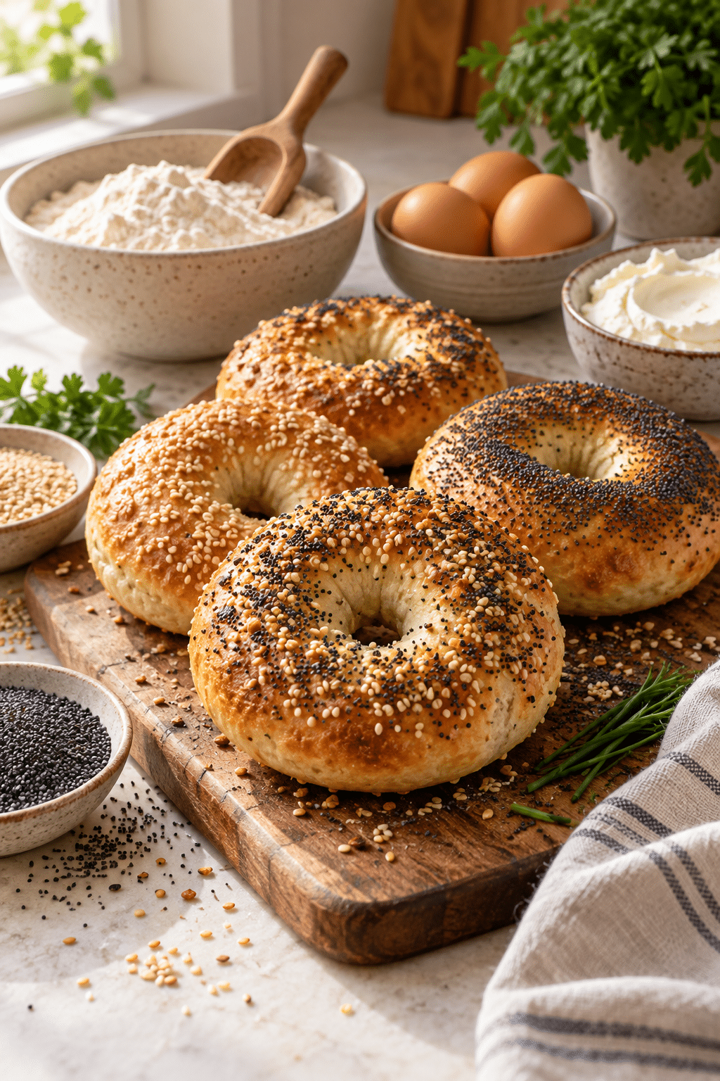 Ingredients for air fryer bagels