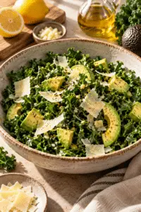 Baby kale avocado salad with lemon dressing