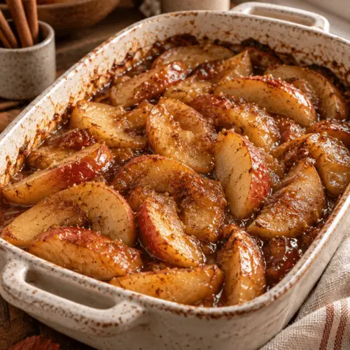 Baked apples in a baking dish