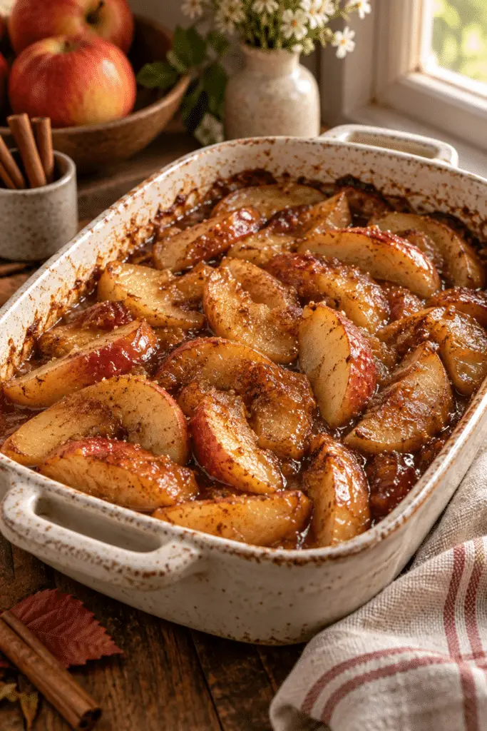 Baked apples in a baking dish