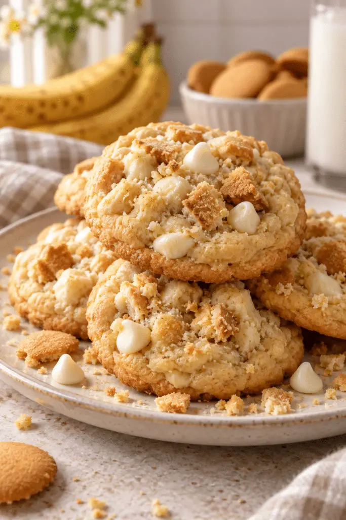 banana pudding cookies with vanilla wafers