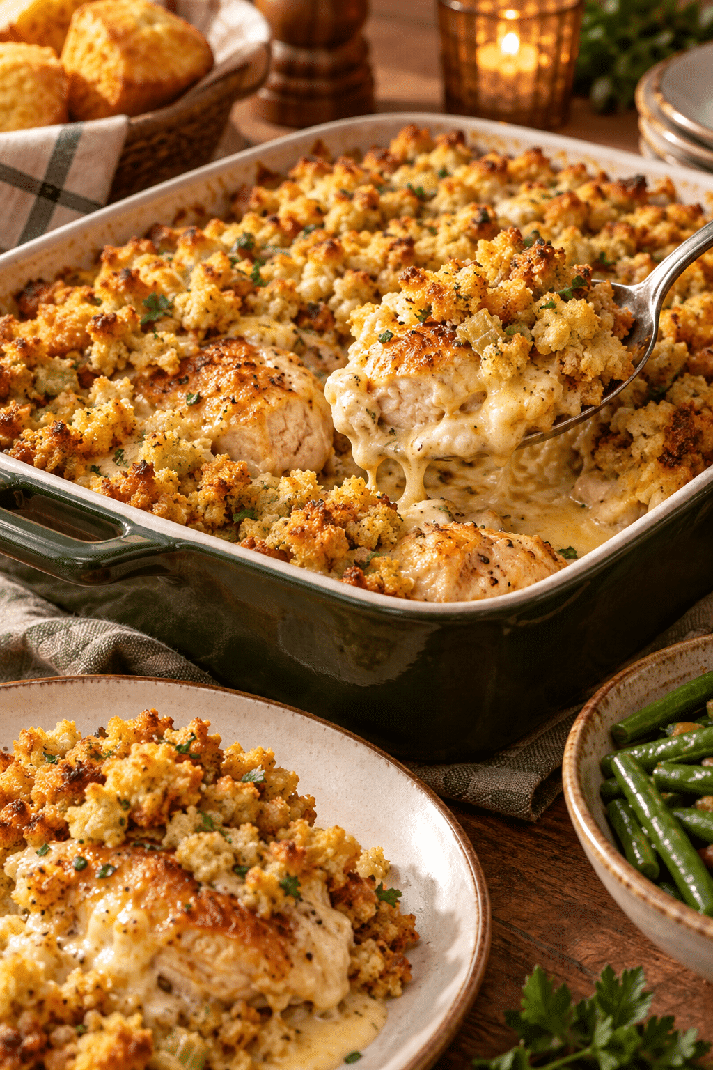 finished chicken yum yum with stuffing
