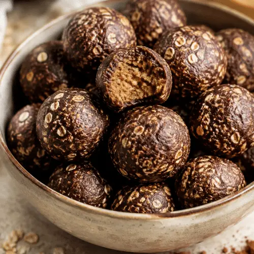 vegan protein energy bites finished dish