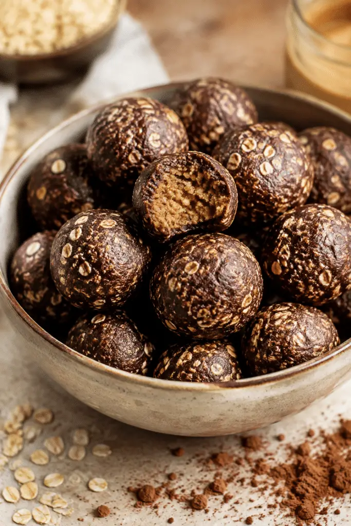 vegan protein energy bites finished dish