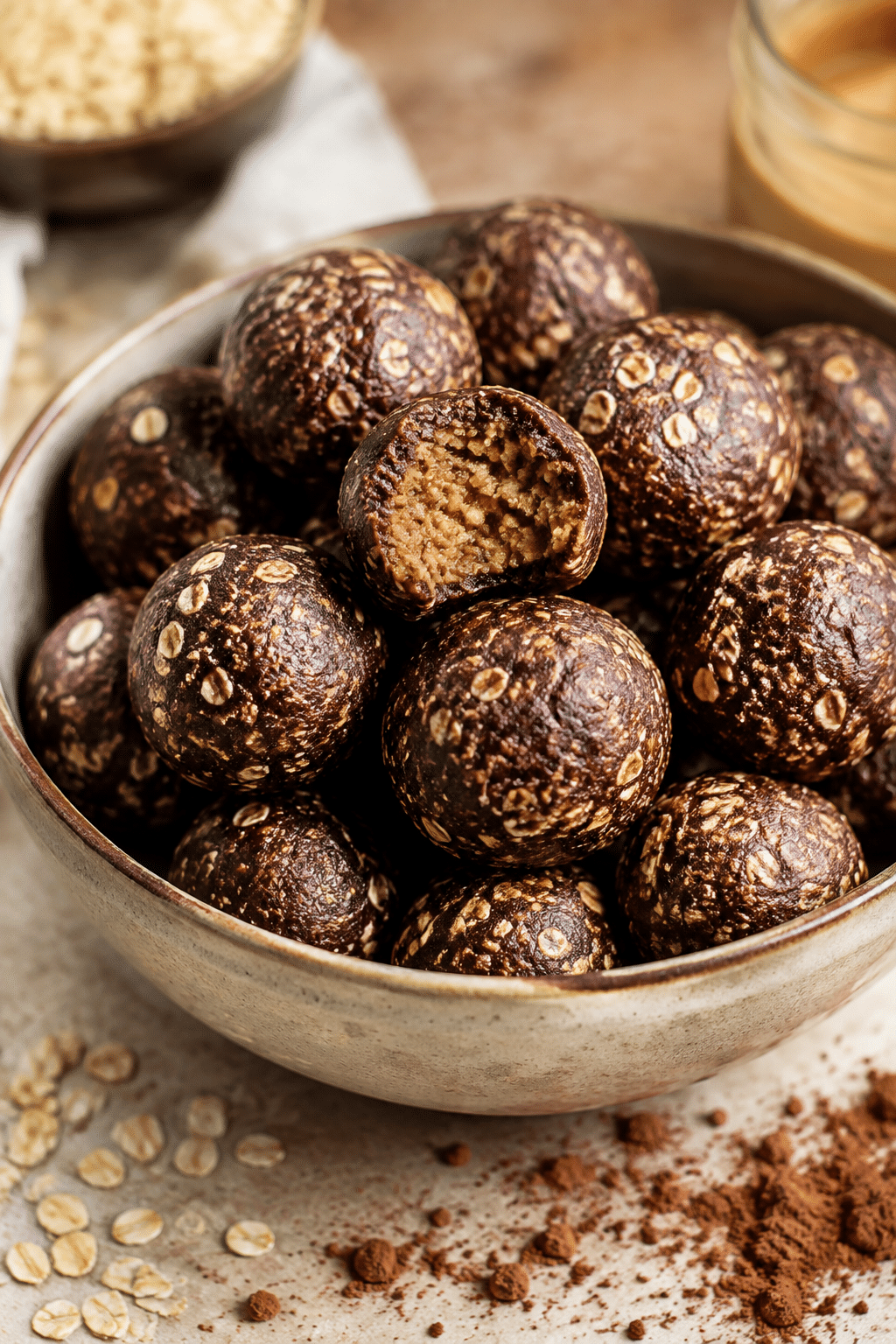 vegan protein energy bites finished dish