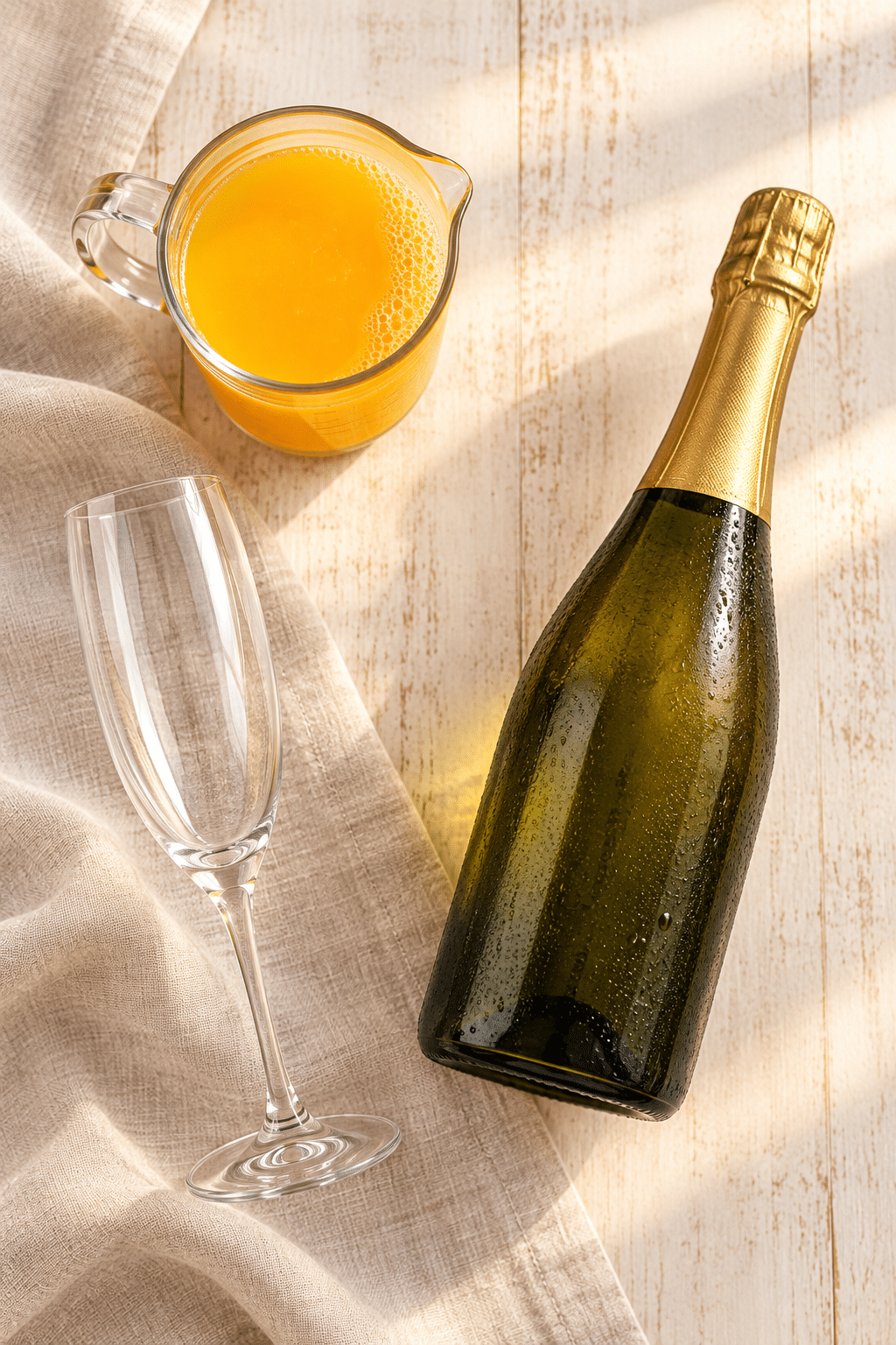 mimosa ingredients: orange juice and sparkling wine