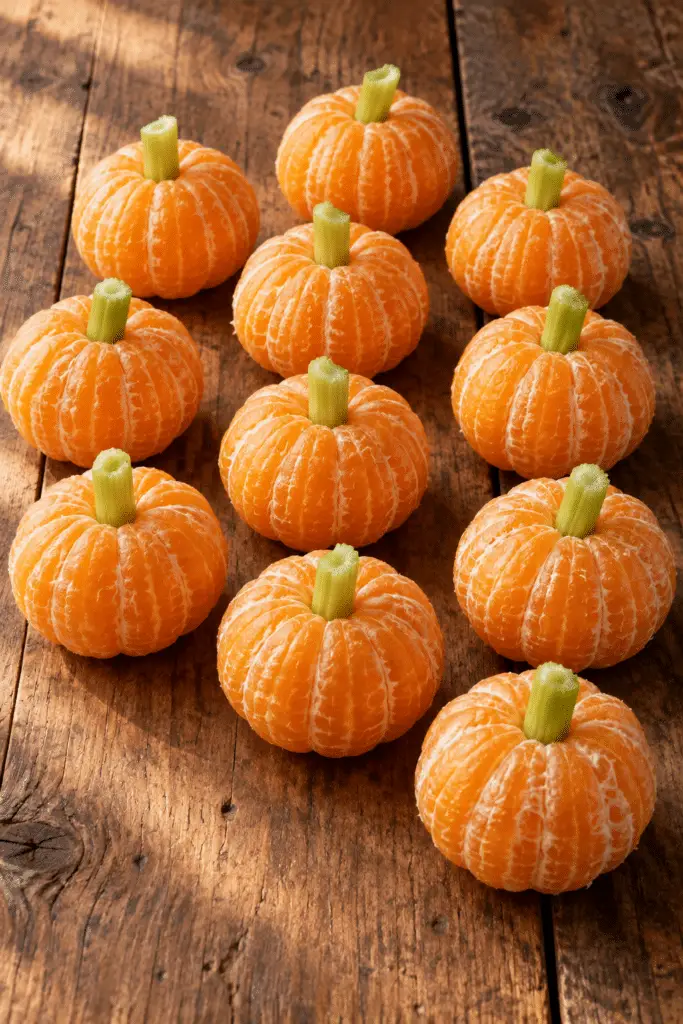 clementine pumpkins Halloween fruit snack