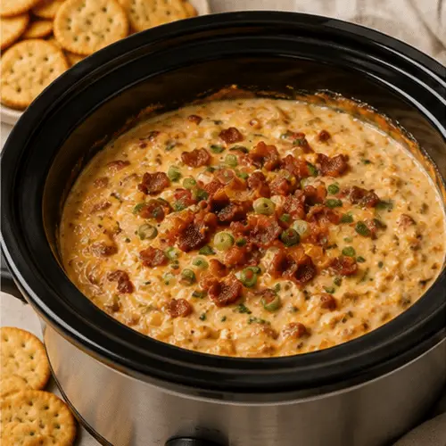 crock pot crack dip ready to serve
