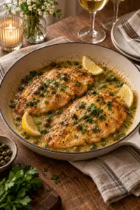 chicken piccata for two with lemon and capers