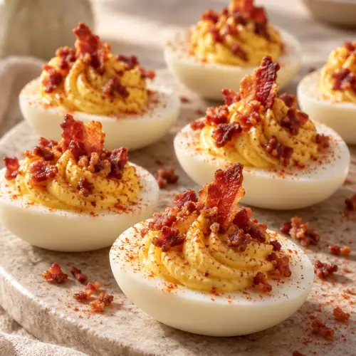 deviled eggs with bacon