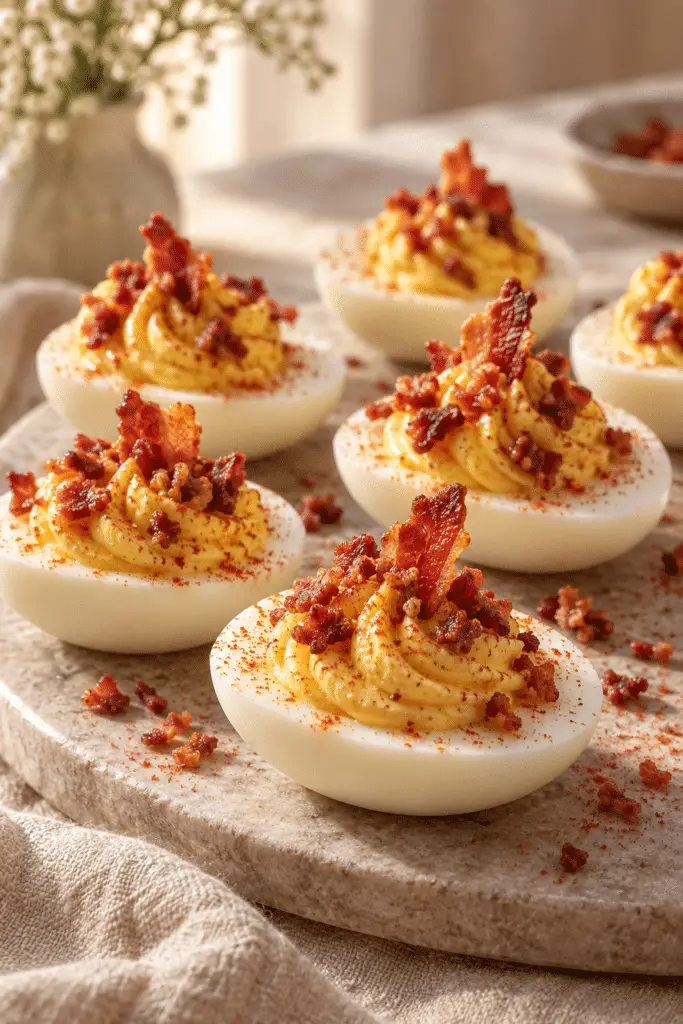 deviled eggs with bacon