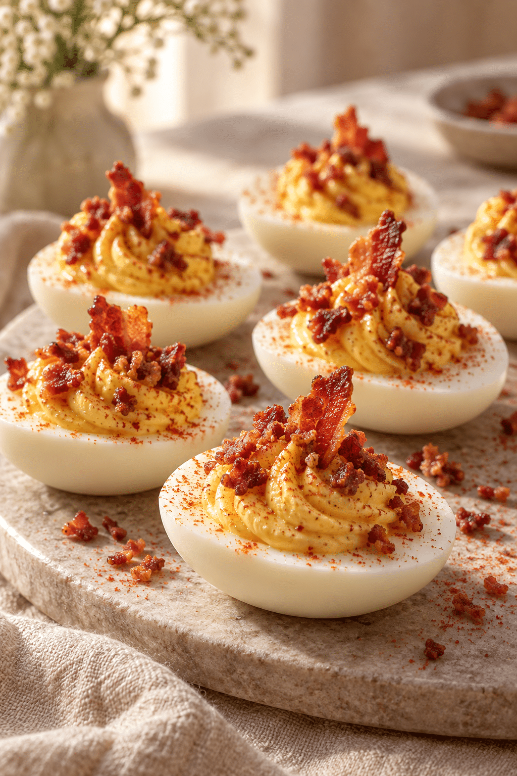 deviled eggs with bacon