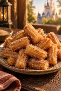 Disney churro bites finished with cinnamon sugar