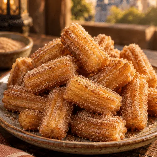 Disney churro bites finished with cinnamon sugar