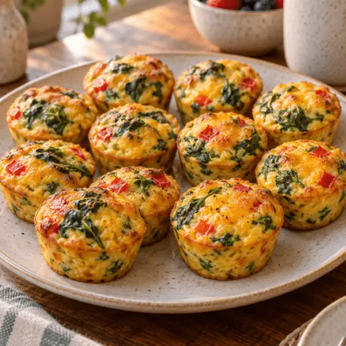 easy breakfast ideas cheesy spinach egg muffins