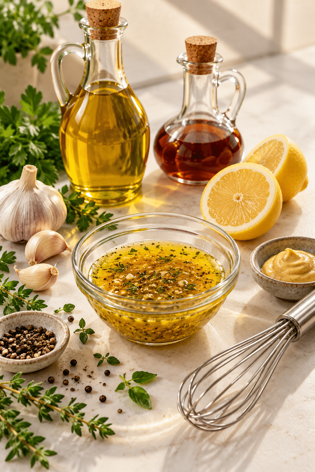 Ingredients for homemade salad dressing recipes