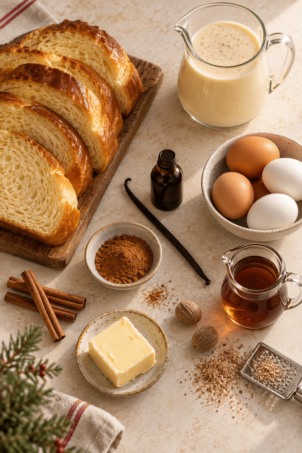 ingredients for eggnog French toast