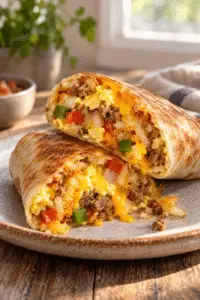 freezer breakfast burritos finished dish