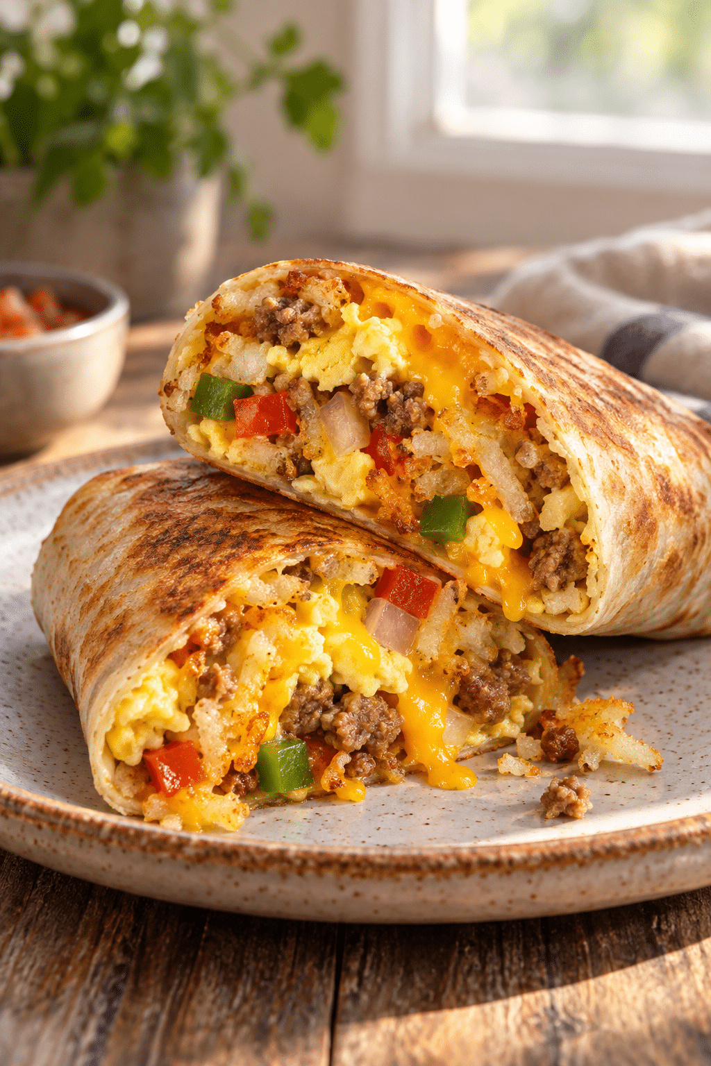 freezer breakfast burritos finished dish