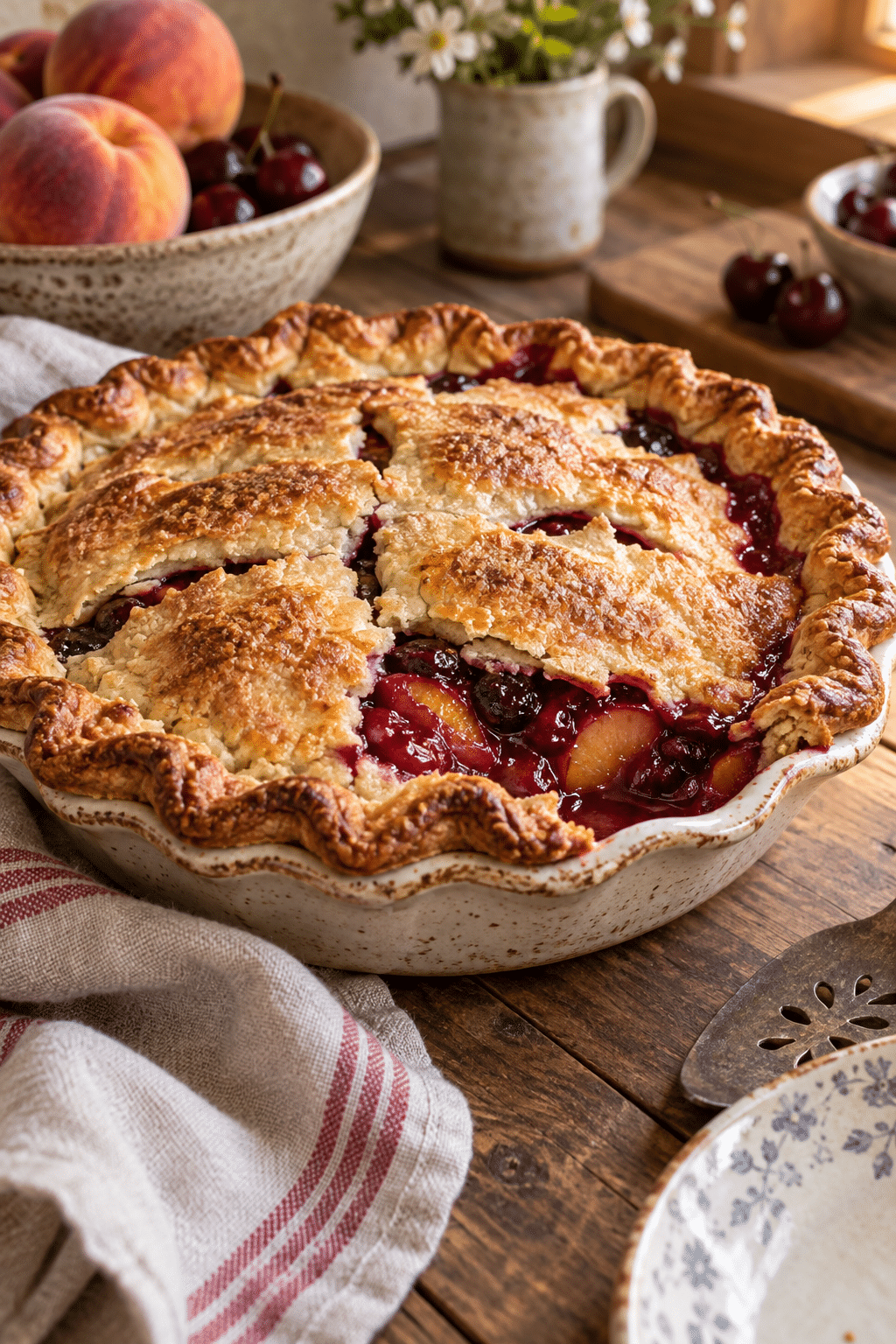 gluten free homemade pie with golden crust