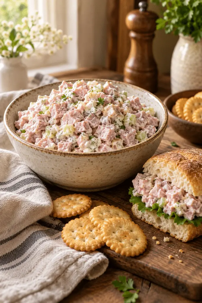 ham salad recipe served creamy and chilled