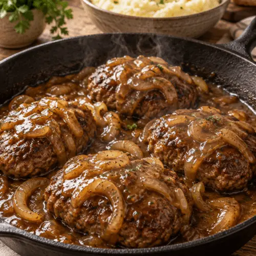 hamburger steaks with onion gravy
