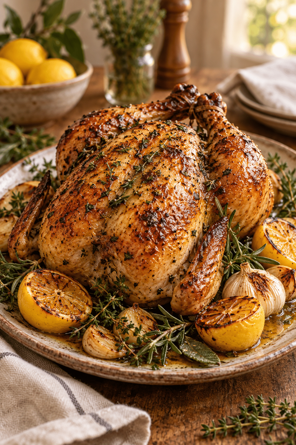 roast chicken recipe with crisp herb skin