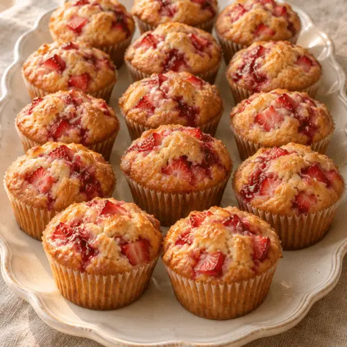 Honey Strawberry Muffins with fresh berries