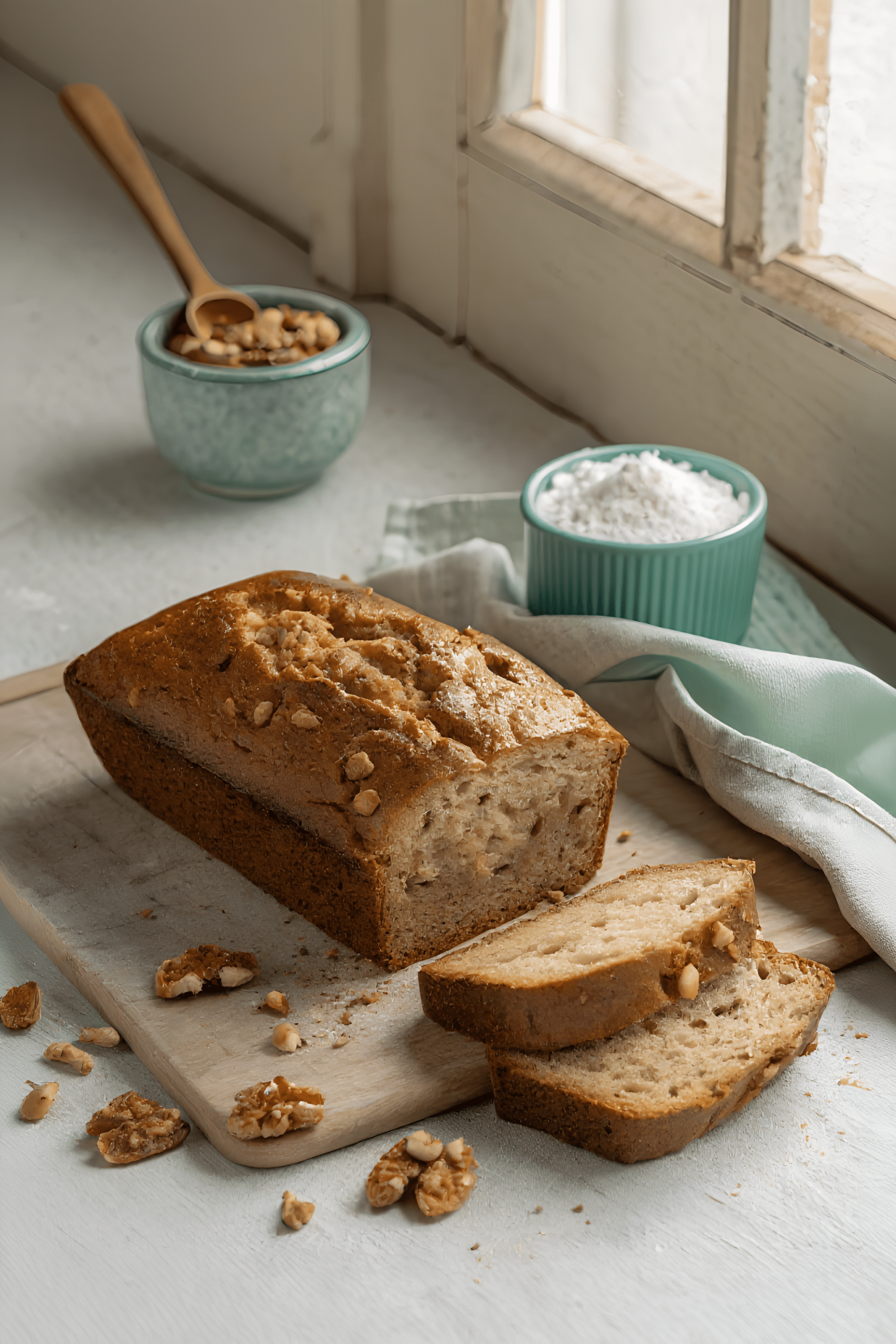 keto banana bread served and ready to eat