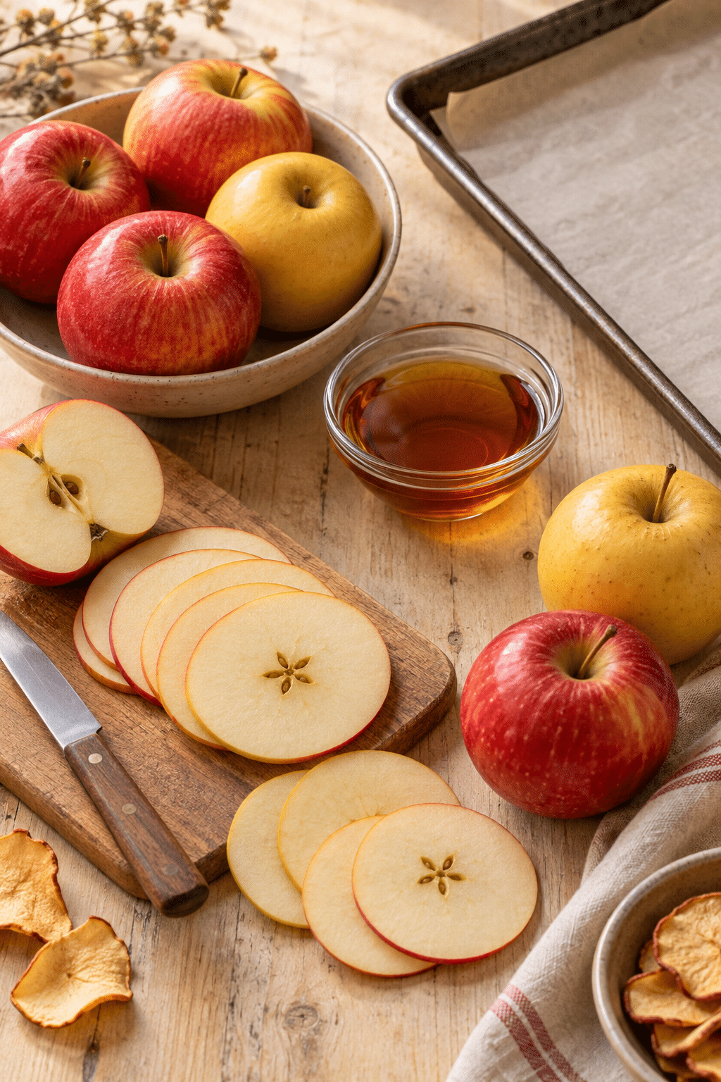 maple apple chips ingredients: apples and maple syrup