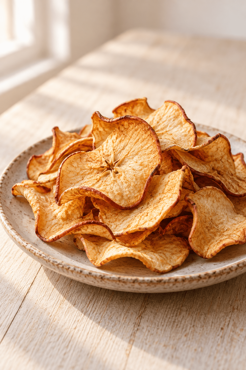 crisp maple apple chips ready to serve