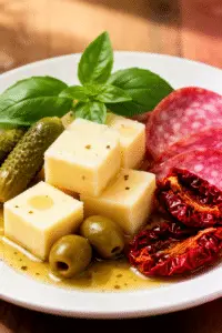 marinated cheese appetizer ready to serve