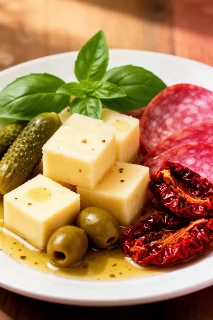 marinated cheese appetizer ready to serve