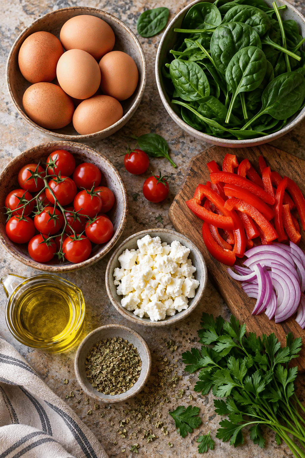 Mediterranean breakfast bowl ingredients