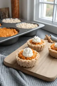 mini pumpkin pie rice krispie treats finished for fall