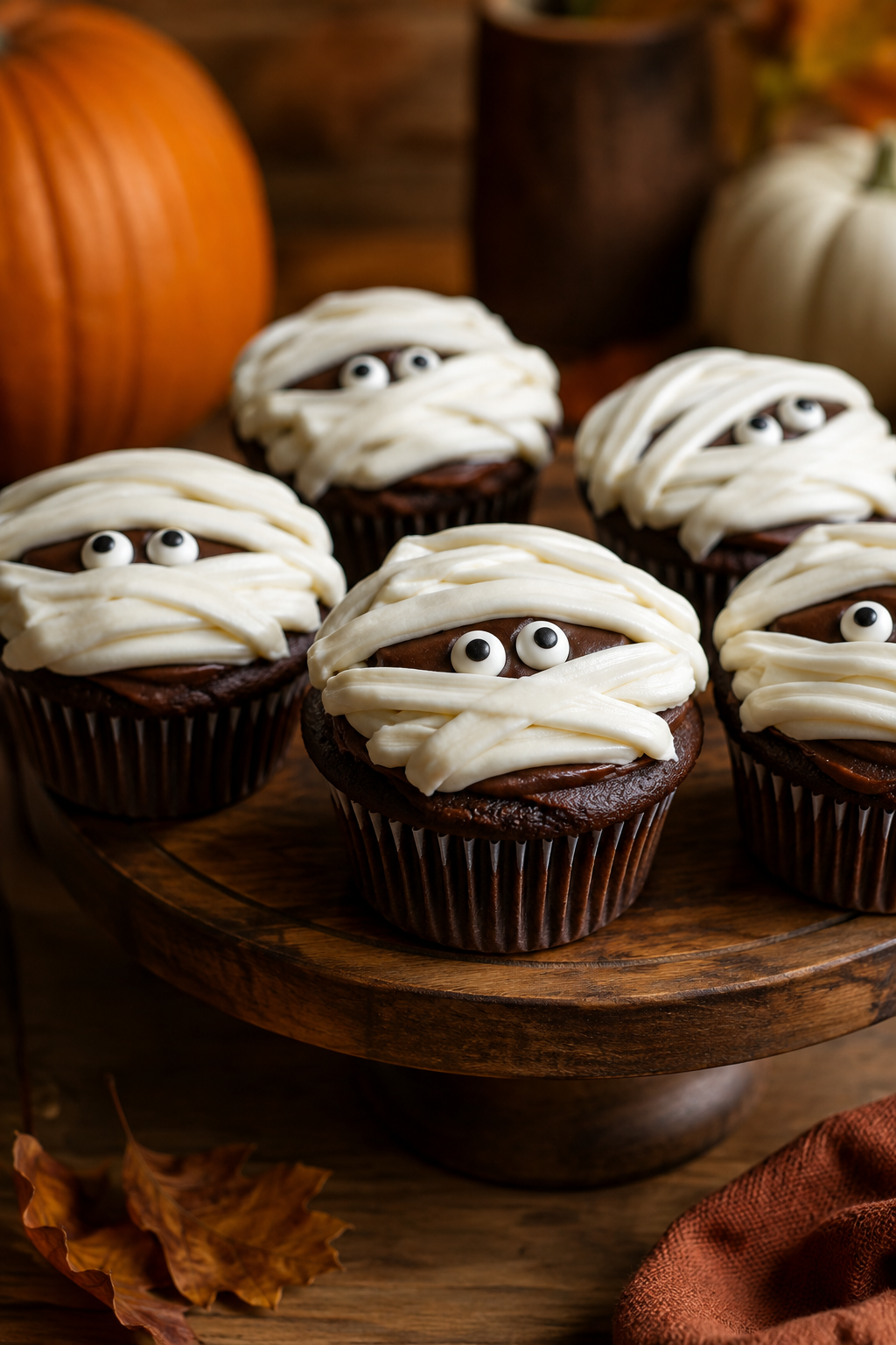 mummy chocolate cupcakes finished dish