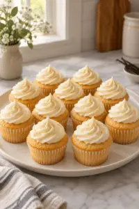 vanilla cupcakes with golden tops