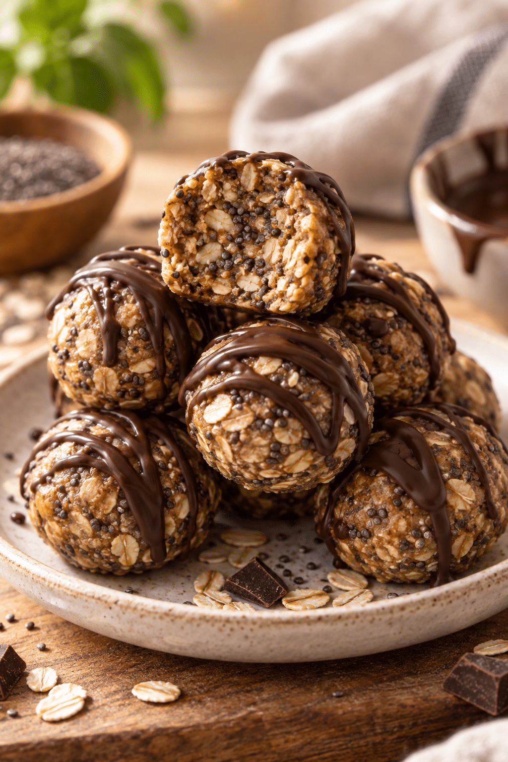 Finished chia energy bites