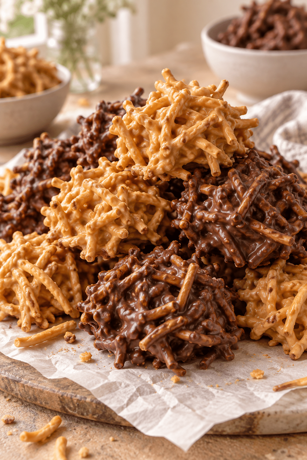 no-bake haystack cookies finished dish