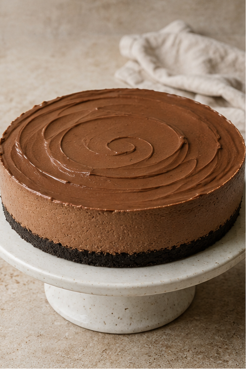 no bake Nutella cheesecake ready to serve